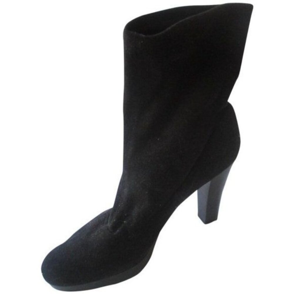*Nine West SAROONR Booties Black Suede Low Calf Pull On